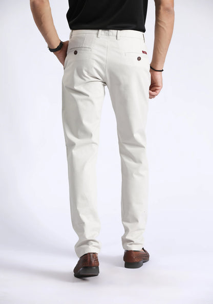 Cream Slim Fit Chino Pant