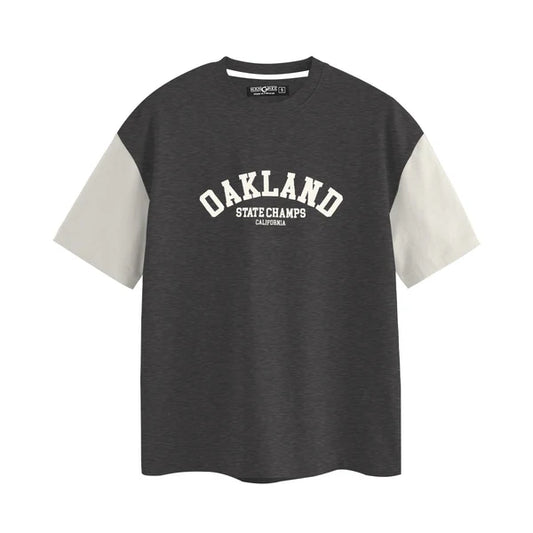 OVERSIZE DOWN SHOULDER TEE SHIRT - CHARCOAL